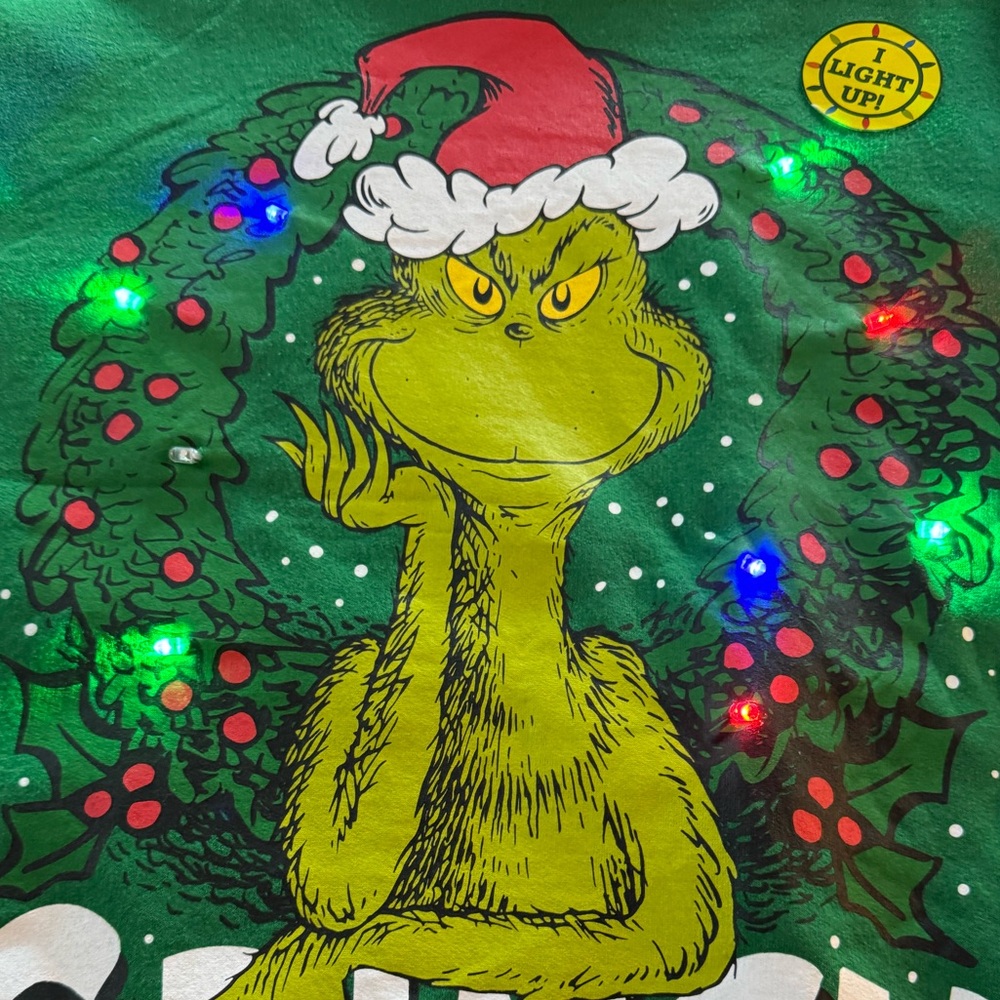 Dr. Seuss The Grinch Light Up Christmas Sweatshirt - Picture 3 of 5